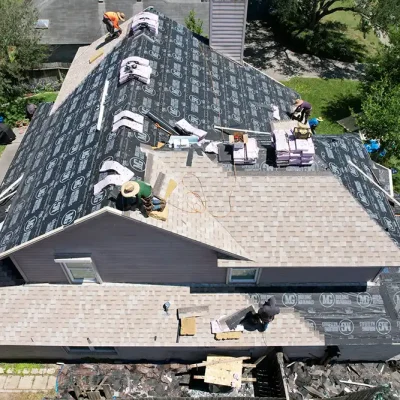 Roofing Crew At Work