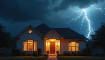 spring storm over home