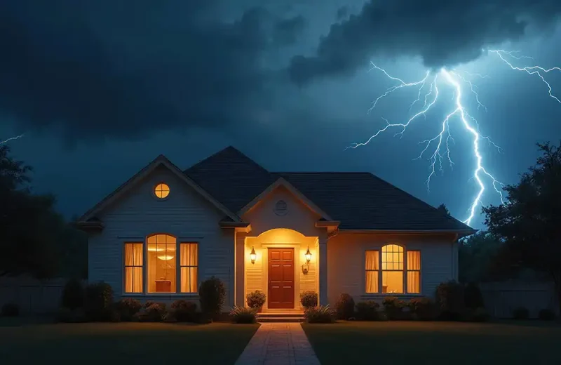 spring storm over home