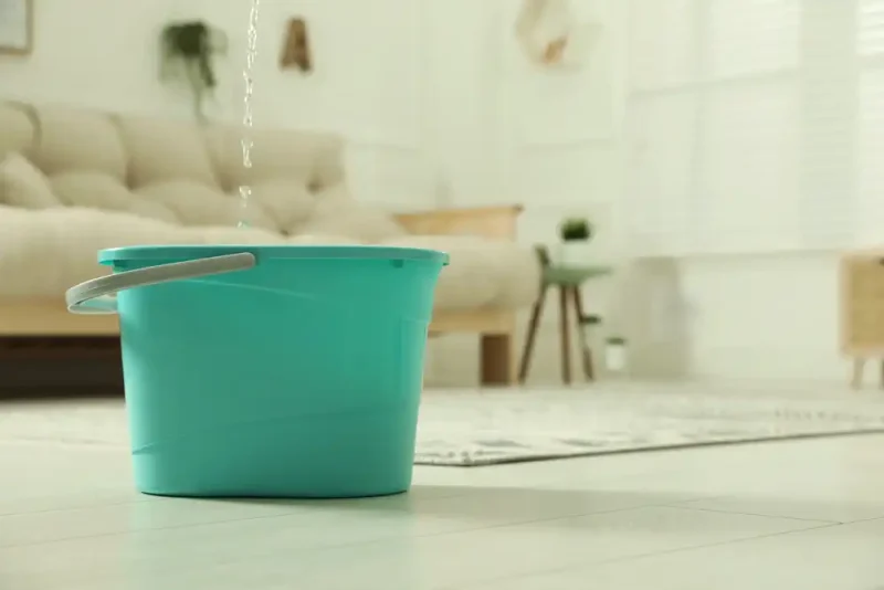 bucket roof leak