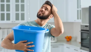 catching leak in bucket