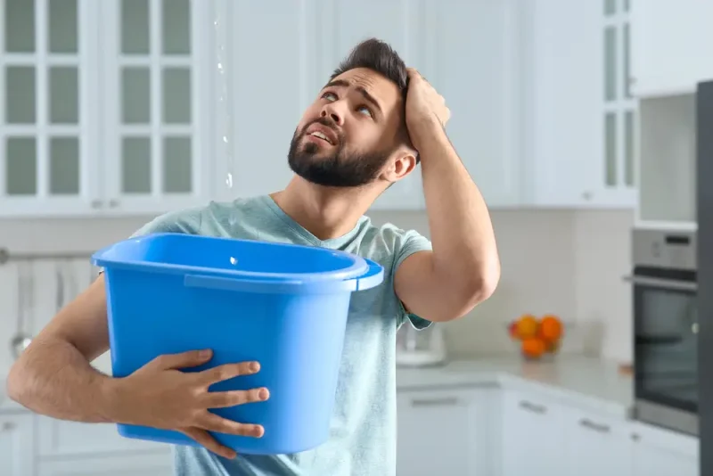 catching leak in bucket